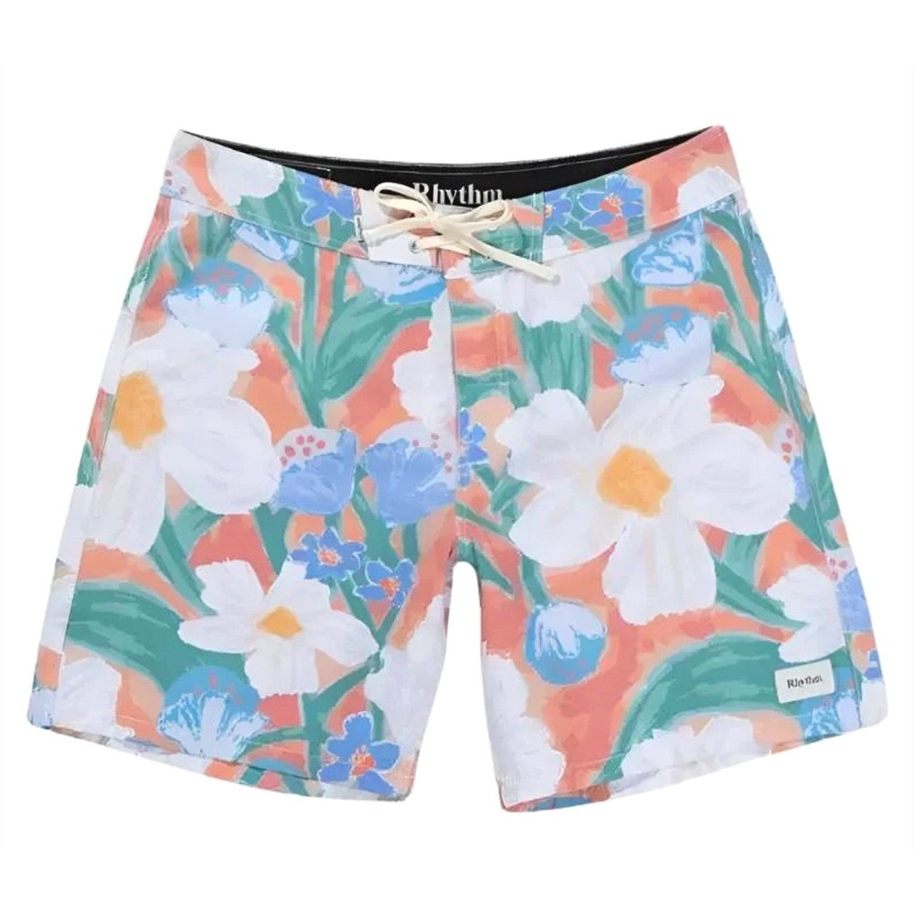 NWT Rhythm Lost Orchid MelonTrunk Mens 28 Melon Floral Swim‎ Board Shorts